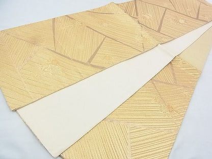 平和屋着物◎六通柄袋帯 切嵌花文 金糸 逸品 BAAI9943ns