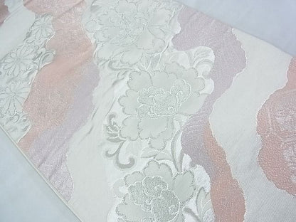 平和屋着物◎六通柄袋帯 道長花唐草文 銀糸 逸品 BAAI9949ns
