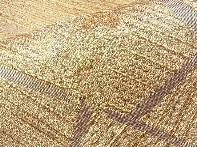 平和屋着物◎六通柄袋帯 切嵌花文 金糸 逸品 BAAI9943ns