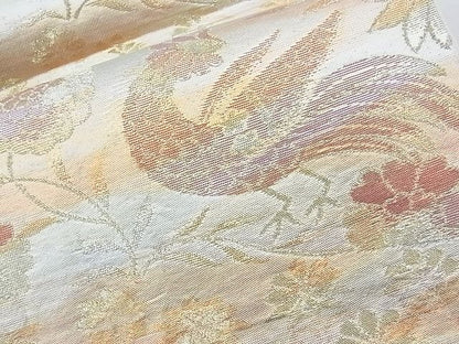 平和屋着物◎六通柄袋帯 切嵌花鳥唐草文 金糸 逸品 BAAI9951ns