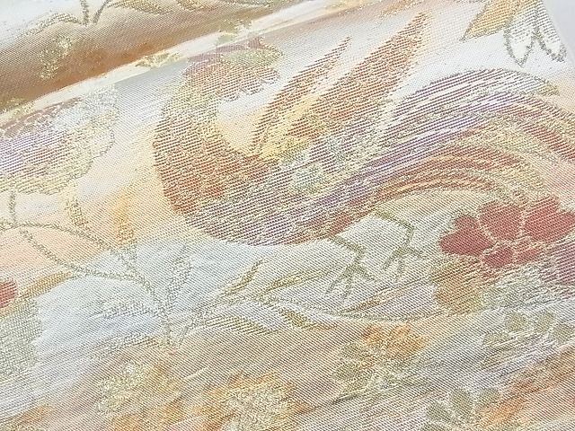 平和屋着物◎六通柄袋帯 切嵌花鳥唐草文 金糸 逸品 BAAI9951ns