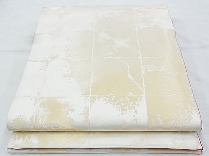 平和屋着物◎全通柄袋帯 破れ格子柄 金糸 逸品 BAAJ5181ns