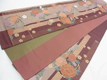 平和屋着物◎六通柄袋帯 唐織 花丸文 金糸 逸品 BAAJ5172ns
