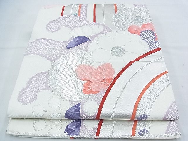平和屋着物◎六通柄袋帯 唐織 菊水文 錦プラチナ箔 逸品 BAAJ5401ns