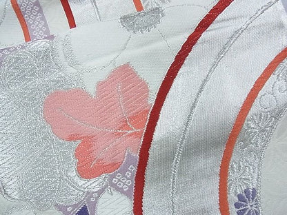 平和屋着物◎六通柄袋帯 唐織 菊水文 錦プラチナ箔 逸品 BAAJ5401ns