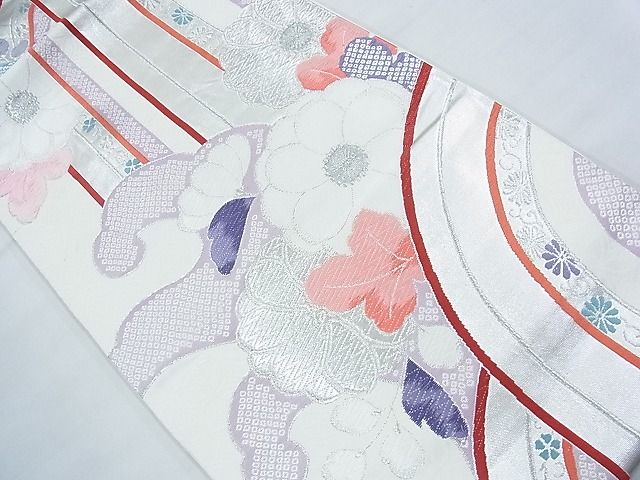 平和屋着物◎六通柄袋帯 唐織 菊水文 錦プラチナ箔 逸品 BAAJ5401ns