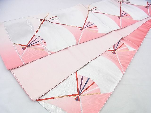 平和屋着物◎西陣 六通柄袋帯 唐織 扇面つなぎ 金銀糸 逸品 BAAJ5124ns