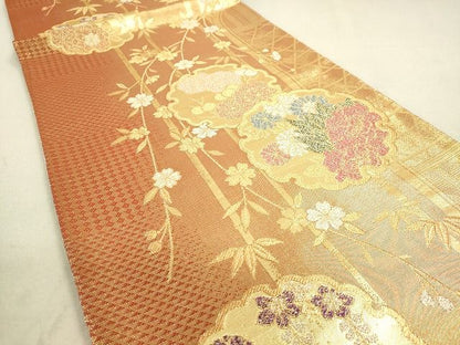 平和屋着物◎佐賀錦　六通柄袋帯　雪輪花文　金銀糸　逸品　DAAH9742tw