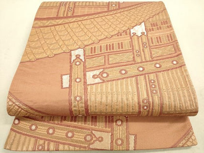 平和屋着物◎六通柄袋帯 風景文 銀糸 逸品 DAAH9747tw