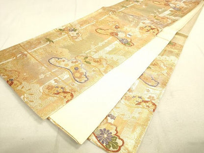 平和屋着物◎六通柄袋帯 老松花文 金銀糸 引箔 逸品 DAAH9740tw