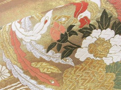 平和屋着物◎六通柄袋帯 唐織 鳳凰花丸文 金糸 逸品 BAAJ5134ns