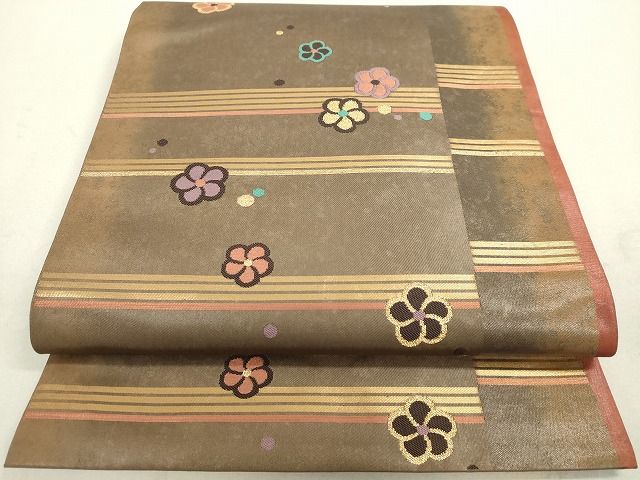 平和屋着物◎六通柄袋帯 数寄屋錦 舞花文 金糸 引箔 逸品 DAAH9757tw