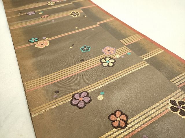 平和屋着物◎六通柄袋帯 数寄屋錦 舞花文 金糸 引箔 逸品 DAAH9757tw