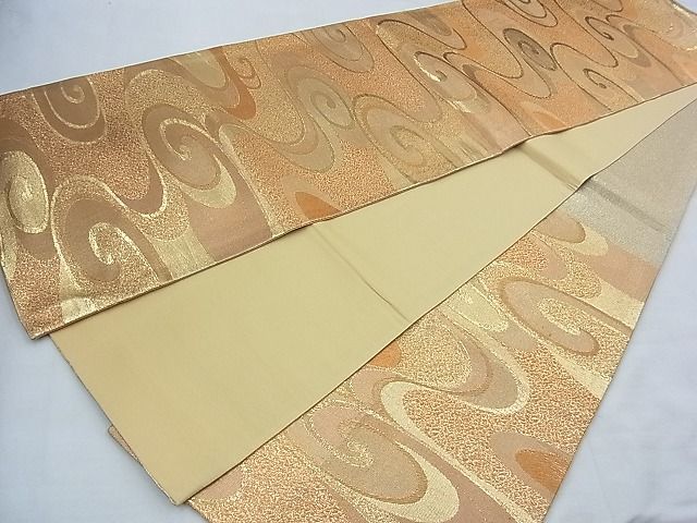 平和屋着物◎六通柄袋帯 光琳水 金糸 逸品 BAAJ5159ns