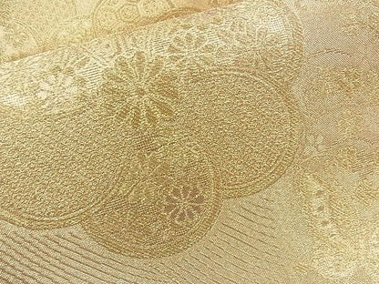 平和屋着物◎佐賀錦 六通柄袋帯 ねじ梅花蝶文 金糸 逸品 BAAJ5543ns