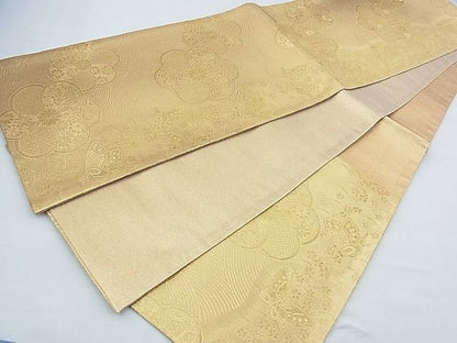 平和屋着物◎佐賀錦 六通柄袋帯 ねじ梅花蝶文 金糸 逸品 BAAJ5543ns