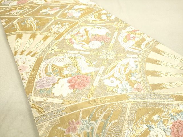 平和屋着物◎六通柄袋帯 唐織 御所車取鳳凰文 純銀箔 逸品 DAAH9796tw