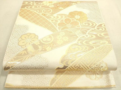 平和屋着物◎六通柄袋帯 鳳凰花文 金糸 DAAH9788tw