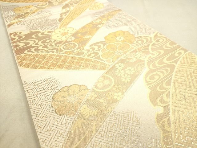 平和屋着物◎六通柄袋帯 鳳凰花文 金糸 DAAH9788tw
