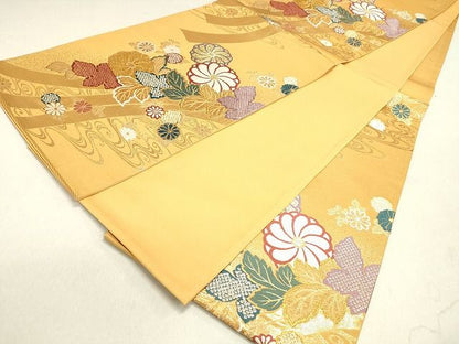 平和屋着物◎六通柄袋帯 唐織 草花文 金糸 逸品 DAAH1410cm