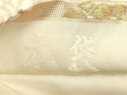 平和屋着物◎六通柄 本袋帯 能衣唐織 扇面鳳凰花文 金銀糸 逸品 DAAH9809tw