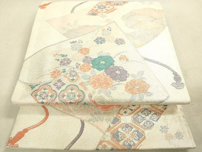 平和屋着物◎佐賀錦 六通柄袋帯 麗華流紙文 銀糸 逸品 DAAH9815tw