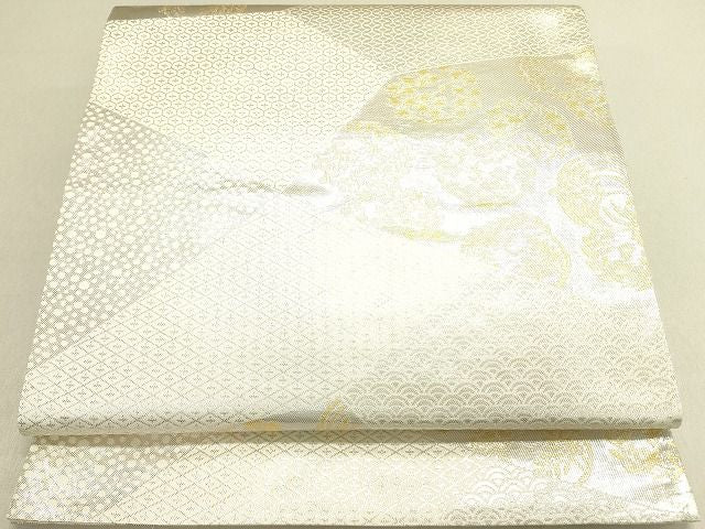平和屋着物◎六通柄袋帯 切嵌吉祥花丸文 金銀糸 逸品 DAAH4816yyy