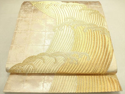 平和屋着物◎六通柄袋帯 立波文 金糸 逸品 DAAH4813yyy