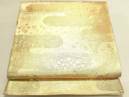 平和屋着物◎佐賀錦 六通柄袋帯 霞花鳥文 金糸 逸品 DAAH4848yyy
