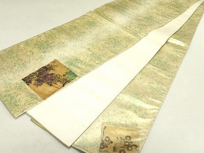 平和屋着物◎太鼓柄袋帯 色紙重ね草花文 金彩 引箔 逸品 DAAH4885yyy