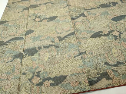 平和屋着物■上質な紬　吉祥花文　逸品　CAAH7631yk