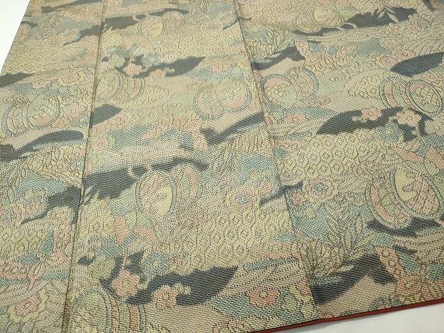 平和屋着物■上質な紬　吉祥花文　逸品　CAAH7631yk