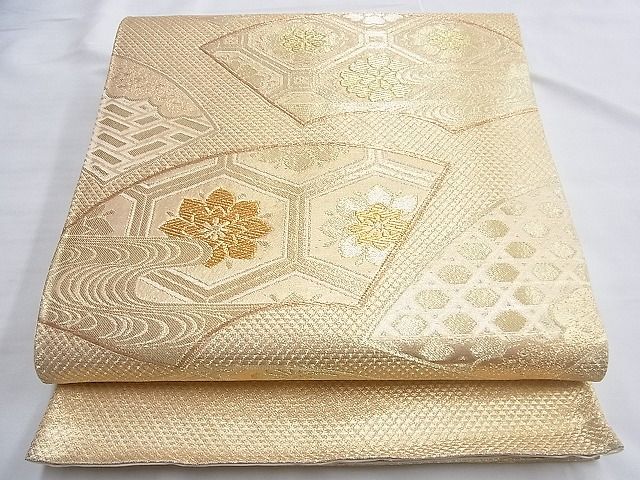 平和屋着物◎西陣 六通柄袋帯 地紙有職文 金糸 逸品 BAAJ1172du