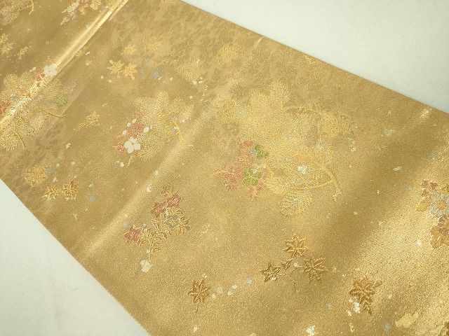 平和屋着物◎六通柄袋帯 草花文 金糸 引箔 逸品 DAAG5429jm