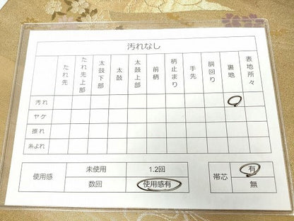 平和屋着物◎六通柄袋帯 片輪車風景花文 金銀糸 引箔 逸品 DAAH0350ya