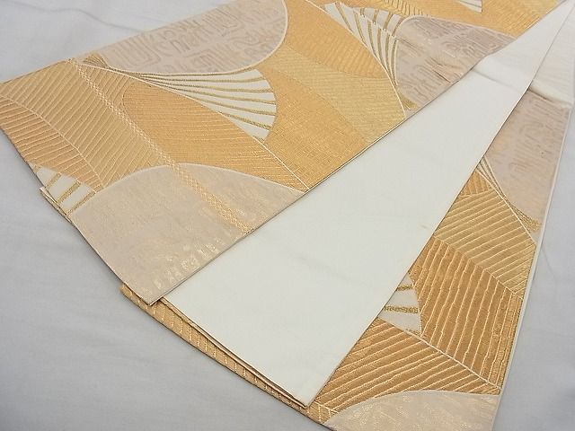 平和屋着物◎六通柄袋帯 扇面流し 金糸 逸品 BAAI6674di