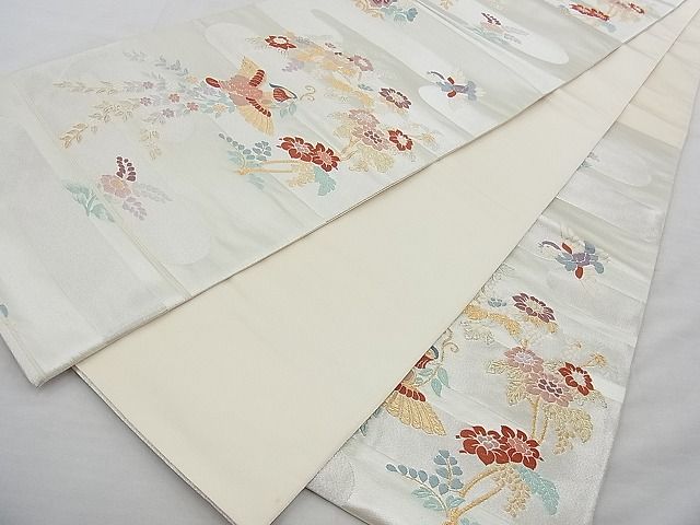 平和屋着物◎六通柄袋帯 唐織 花喰鳥 金銀糸 逸品 BAAI6691di