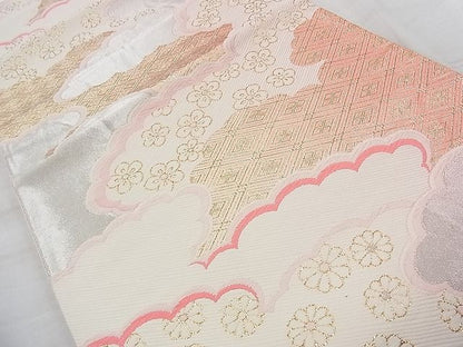 平和屋着物◎六通柄袋帯 唐織 雲取り吉祥花文 金銀糸 逸品 BAAI6686di