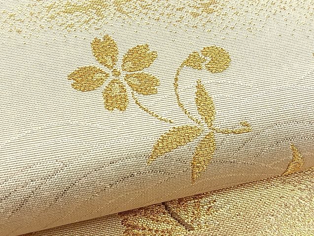 平和屋着物■六通柄袋帯 扇面若松蒔絵 金銀糸 逸品 BAAJ5344ea