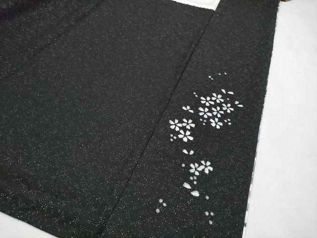 平和屋本店■極上　訪問着　おぼろ染め　襲絞り　相良刺繍　流水霞枝花文　銀通し地　逸品　CYAA0647s4