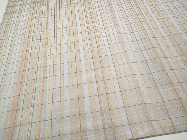 平和屋本店■極上　伝統工芸士　曽根武勇 　お召　格子柄　逸品　未使用　CYAA0661s4