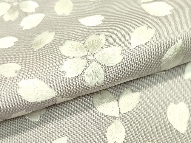 平和屋本店●極上 訪問着 本場大島紬地 総刺繍 蘇州刺繍 舞桜 尾峨佐染繍 上村絹織物謹製 証紙付き 逸品 CZAA0851s4