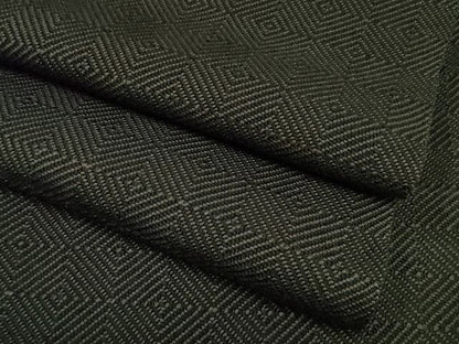 平和屋本店●希少　伊兵衛織　工芸手織　八寸名古屋帯　入子菱　黒色×グレー　たとう紙付き　逸品4s022