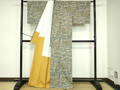 平和屋着物■上質な紬　風景文　逸品　DAAH6265sf