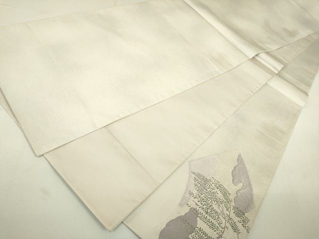 平和屋着物◎太鼓柄袋帯 地紙風景文 銀糸 逸品 DAAH4216cf