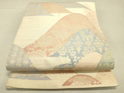 平和屋着物◎六通柄袋帯　重ね山吉祥文様　金糸　逸品　DAAG4902fe