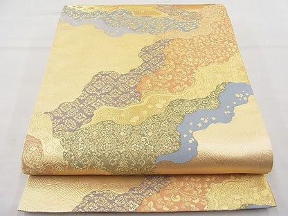 平和屋着物◎六通柄袋帯 道長有職文 金糸 逸品 BAAI9493sa