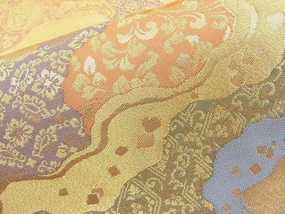 平和屋着物◎六通柄袋帯 道長有職文 金糸 逸品 BAAI9493sa