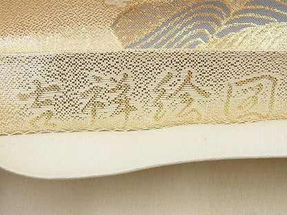 平和屋着物◎六通柄袋帯 唐織 吉祥絵図 九百錦 金糸 逸品 BAAJ6916sa
