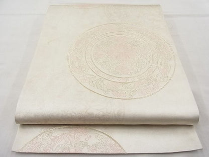 平和屋着物◎六通柄袋帯 草花丸文 金糸 逸品 BAAJ6939sa